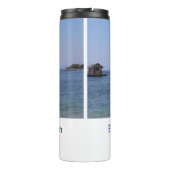 Water Ocean Beach Foto Naam toevoegen Tekst Plaats Thermosbeker (Achterkant)
