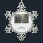 Water Ocean Beach Foto Naam toevoegen Tekst Plaats Tin Sneeuwvlok Ornament<br><div class="desc">ontwerp</div>