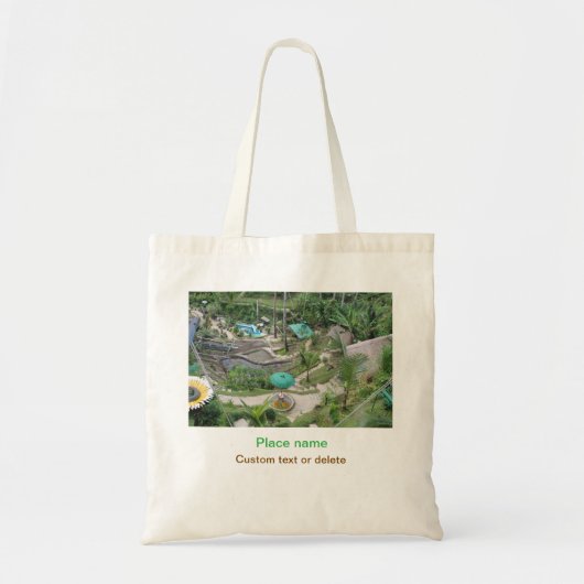 Water Ocean Beach Foto Naam toevoegen Tekst Plaats Tote Bag (Voorkant)