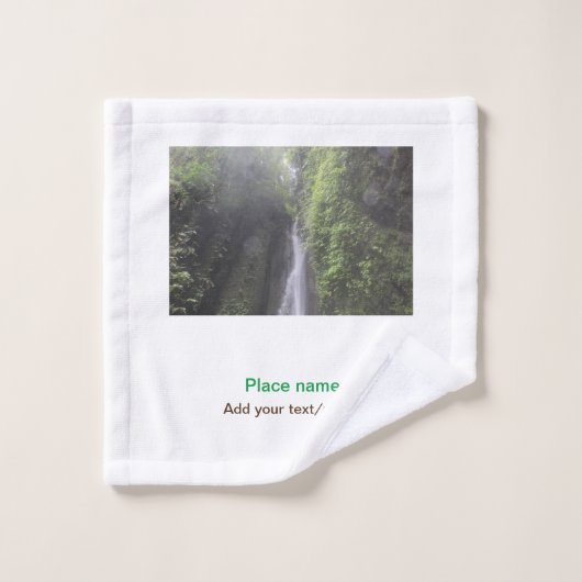 Water Ocean Beach Foto Naam toevoegen Tekst Plaats Washandje (Wasdoekje)
