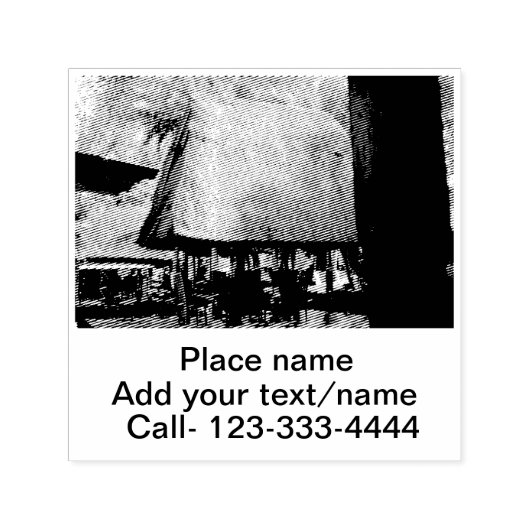 Water Ocean Beach Foto Naam toevoegen Tekst Plaats Zelfinktende Stempel (Design)