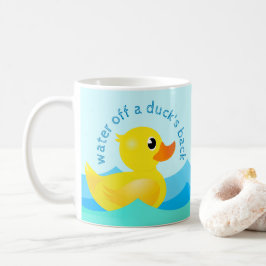 'Water Off A Duck's Back' Schattigee Rubber Ducks Koffiemok