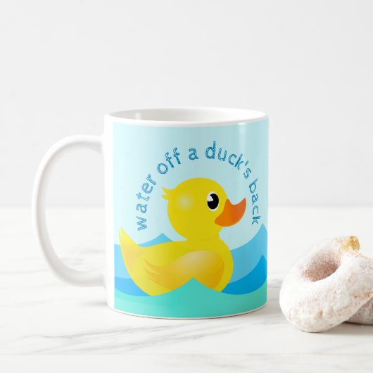 'Water Off A Duck's Back' Schattigee Rubber Ducks  Koffiemok (Met donut)