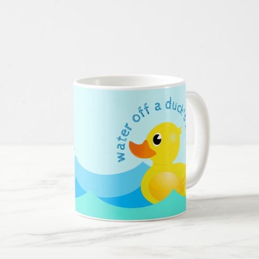 'Water Off A Duck's Back' Schattigee Rubber Ducks  Koffiemok (Voorkant rechts)