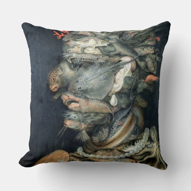 Water, olie op doek, Arcimboldo, Giuseppe Kussen (Voorkant)