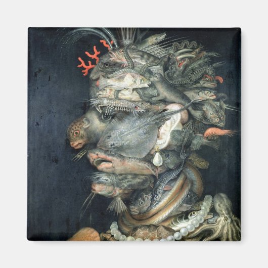 Water, olie op doek, Arcimboldo, Giuseppe Magneet (Voorkant)