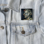 Water, olie op doek, Arcimboldo, Giuseppe Vierkante Button 5,1 Cm (In situ)