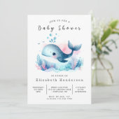 Water Online Whale Baby shower Kaart (Staand voorkant)