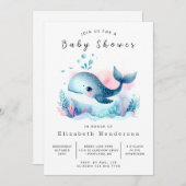 Water Online Whale Baby shower Kaart (Voorkant / Achterkant)