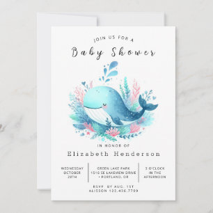 Water Online Whale Baby shower Kaart