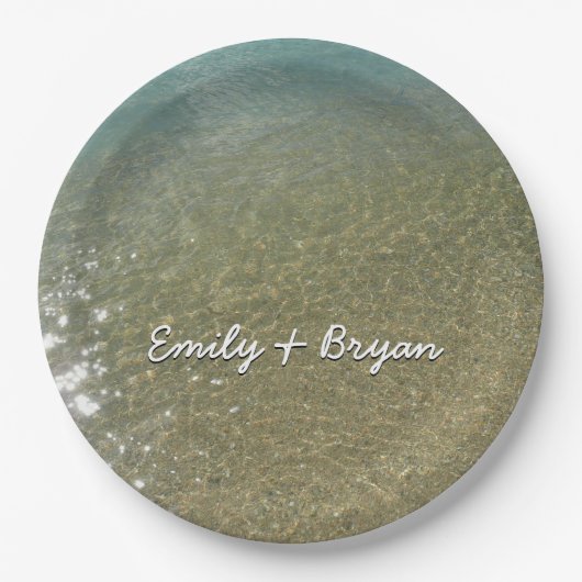 Water op Abstracte Natuur Beach I Fotografie Papieren Bordje (Voorkant)