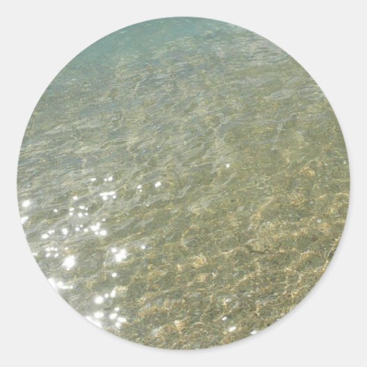 Water op Abstracte Natuur Beach I Fotografie Ronde Sticker (Voorkant)