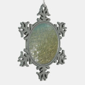 Water op Abstracte Natuur Beach I Fotografie Tin Sneeuwvlok Ornament (Links)