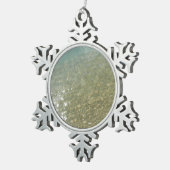 Water op Abstracte Natuur Beach I Fotografie Tin Sneeuwvlok Ornament (Rechts)