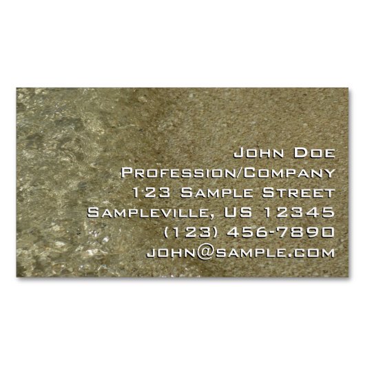 Water op Abstracte Natuur Beach II Fotografie Magnetisch Visitekaartje (Voorkant)