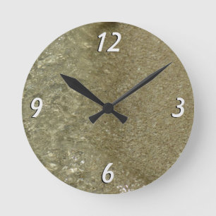 Water op Abstracte Natuur Beach II Fotografie Ronde Klok