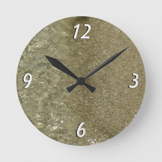 Water op Abstracte Natuur Beach II Fotografie Ronde Klok (Voorkant)