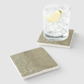 Water op Abstracte Natuur Beach II Fotografie Stenen Onderzetter (Zijkant)