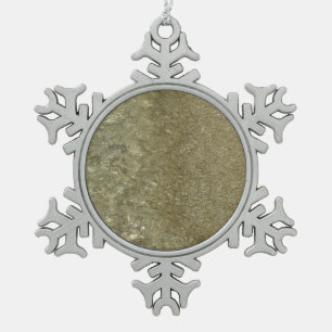 Water op Abstracte Natuur Beach II Fotografie Tin Sneeuwvlok Ornament