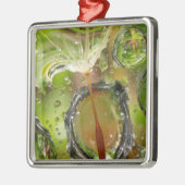 Water op dandelionzaad, CA Metalen Ornament (Links)