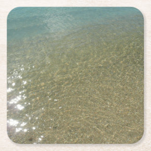 Water op het Strand I Abstracte Natuurfotografie Kartonnen Onderzetters