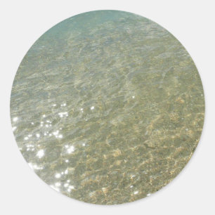 Water op het strand I Abstracte natuurfotografie Ronde Sticker
