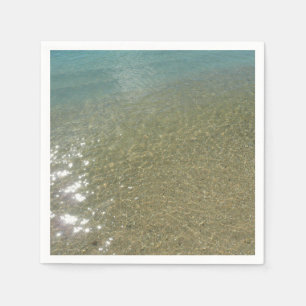 Water op het Strand I Abstracte Natuurfotografie Servetten