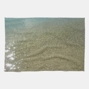 Water op het Strand I Abstracte Natuurfotografie Theedoek