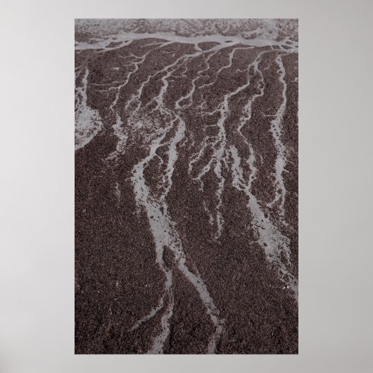 Water op zand aan land poster (Voorkant)