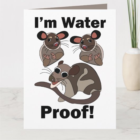 Water Opossum Ik Ben Waterdicht Grappig Kaart (Voorkant)
