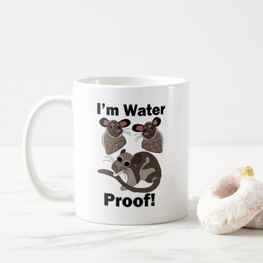 Water Opossum Ik ben Waterdicht Grappig Koffiemok (Met donut)
