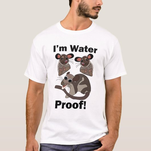 Water Opossum Ik Ben Waterdicht Grappig T-shirt (Voorkant)