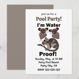 Water Opossum Ik Ben Waterdicht Zwembad Feest Kaart