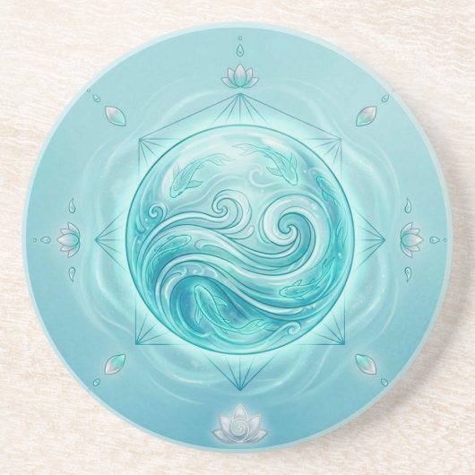 Water Oracle Bol Zandsteen Onderzetter (Voorkant)