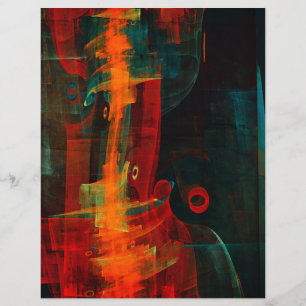 Water Oranje Rood Blauw Modern Abstract Kunstpatro Flyer