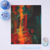 Water Oranje Rood Blauw Modern Abstract Kunstpatro Flyer (Enkel)