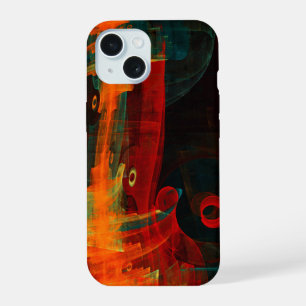 Water Oranje Rood Blauw Modern Abstract Kunstpatro iPhone 15 Case