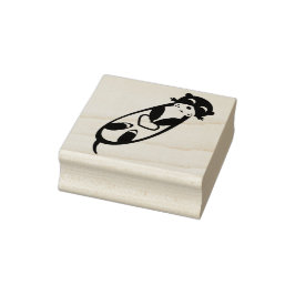 Water otter met hart rubberstempel