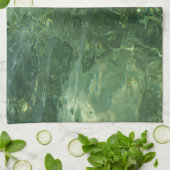 Water over Zee Grass II (Blauw en groen) Foto Theedoek (Gevouwen)