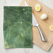 Water over Zee Grass II (Blauw en groen) Foto Theedoek (Quarter Fold)