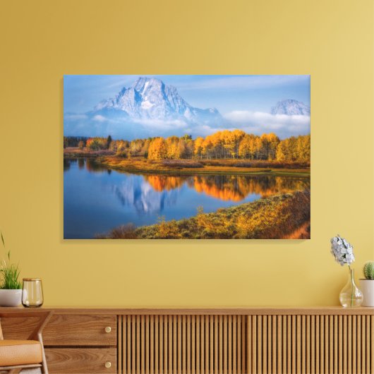 Water | Oxbow Bend Jackson Wyoming Canvas Afdruk (Insitu (Woonkamer))