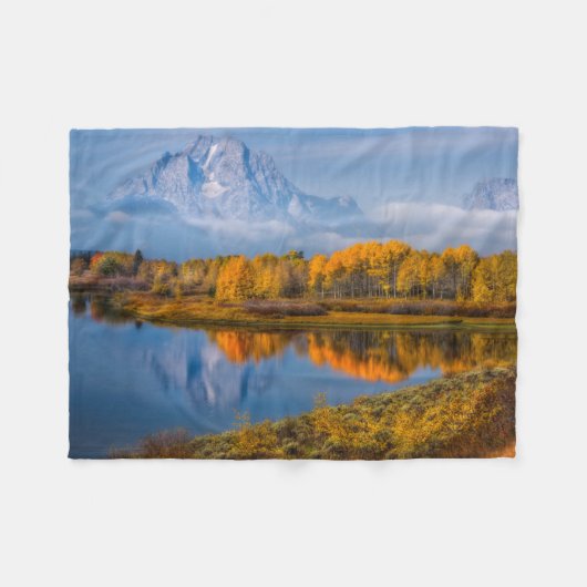 Water | Oxbow Bend Jackson Wyoming Fleece Deken (Voorkant (Horizontaal))
