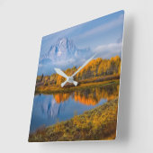 Water | Oxbow Bend Jackson Wyoming Vierkante Klok (Hoek)