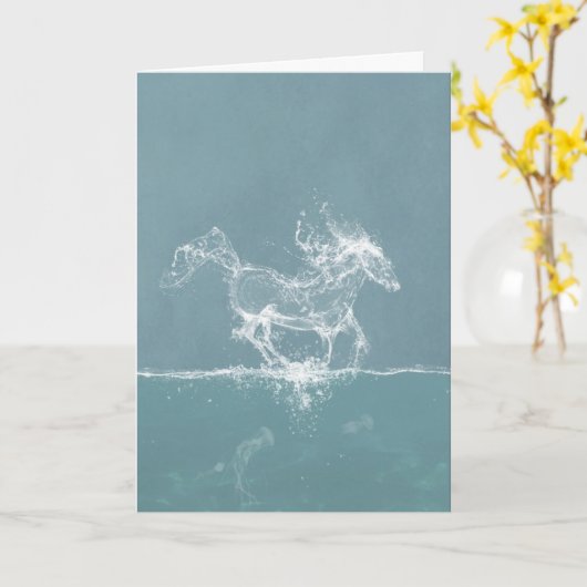 Water Paard Fantasie Kaart (Gele Bloem)