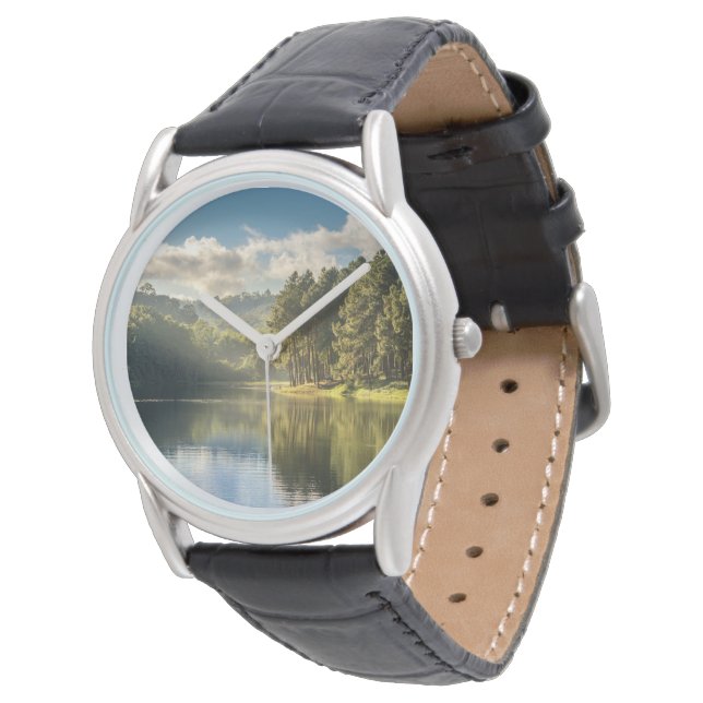 Water | Pang Oung Lake & Pine Forest Thailand Horloge (Gekanteld)
