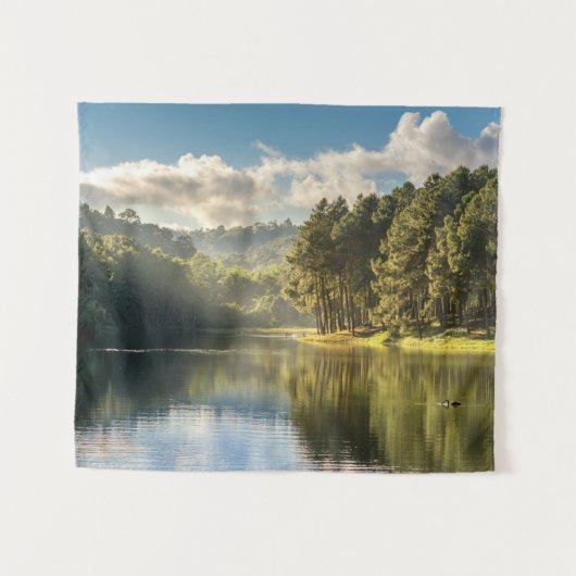 Water Pang Oung Lake & Pine Forest Thailand Wandkleed (Voorkant (horizontaal))