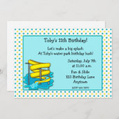 Water Park Birthday Invitation Kaart (Voorkant / Achterkant)