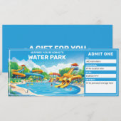 Water Park Cadeaubon, Aqua Park Ticket Kaart (Voorkant / Achterkant)
