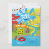 Water Park Party Verjaardag Splash Slides Fun Kaart (Voorkant)