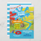 Water Park Party Verjaardag Splash Slides Fun Kaart (Voorkant / Achterkant)